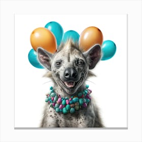 Hyena With Balloons 3 Canvas Print