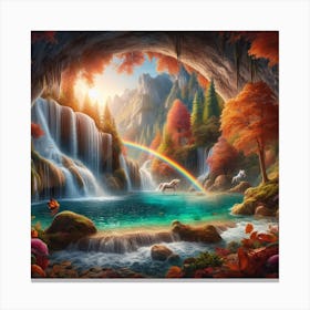 Waterfall In The Forest Canvas Print