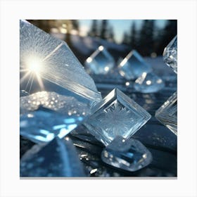 Glass ice outside Canvas Print