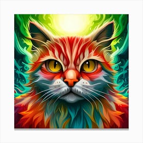 Cat With Glowing Eyes 1 Canvas Print