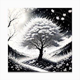 Tree In The Snow 1 Canvas Print