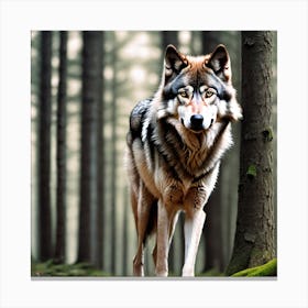 Wolf In The Forest 39 Canvas Print