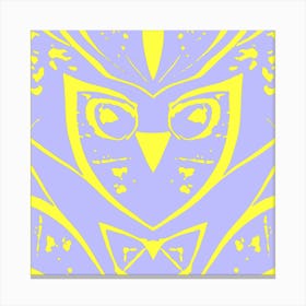 Abstract Owl Purple And Yellow 2 Canvas Print