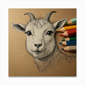 Goat Drawing 3 Canvas Print