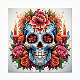 Day Of The Dead Skull 13 Canvas Print