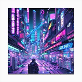 Cyberpunk City Canvas Print