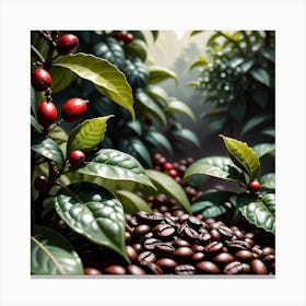 Coffee Beans In The Forest 9 Canvas Print