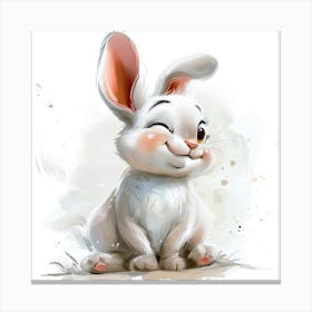 Whiskered Whimsy A Bunny S Joyful Glance Canvas Print