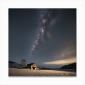 Barn At Night Canvas Print