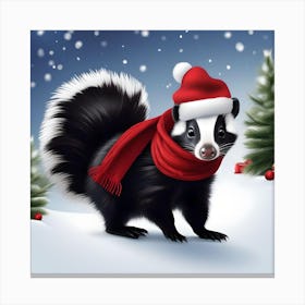 CHRISTMAS SKUNK BUSHY TAIL Canvas Print