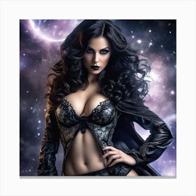 Gothic Woman in Space Canvas Print