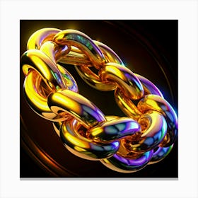 Golden Chain On Black Background Canvas Print