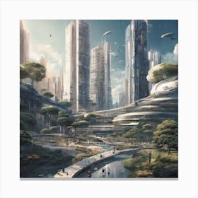 Futuristic City 1 Canvas Print