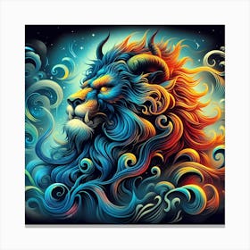 Lion Of The Zodiac Canvas Print