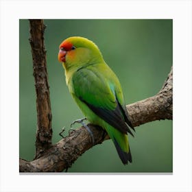 Lovebird Perched On A Branch Canvas Print