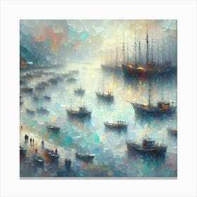 Boats In The Harbor Canvas Print