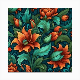 Floral Seamless Pattern 2 Canvas Print