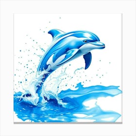 Dolphin Jumping In The Water Canvas Print