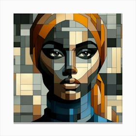 Alabaster Grid Lady Portrait Leinwandbild