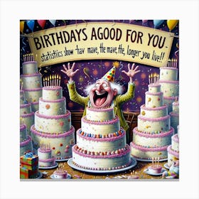 Birthdays are good for you – statistics show that the more you have, the longer you live Canvas Print