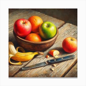 Apples And Bananas Canvas Print