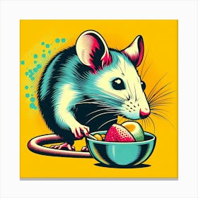 Rat Eating Fruit Canvas Print