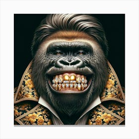 Gorilla In Gold Canvas Print