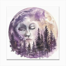 Full Moon In The Forest 10 Canvas Print