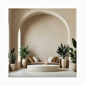 Living Room With Plants 1 Canvas Print