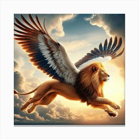 Lion In Flight Canvas Print