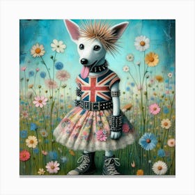 Cute punk dog 3 Canvas Print