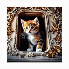 Kitten In The Window Canvas Print