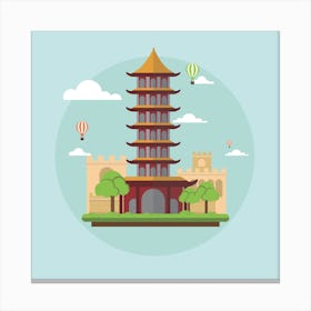 Chinese Pagoda China Landmark Landscape Canvas Print