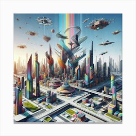 Futuristic City 11 Canvas Print