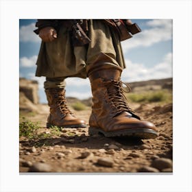 Turkish Soldier In Combat Boots Canvas Print