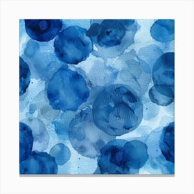 Blue Watercolor Circles Canvas Print