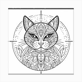 Cat In A Circle 9 Canvas Print