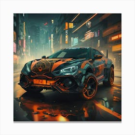 Pumpkin Car (Cyberpunk19) Canvas Print