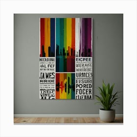 Rainbow City Skyline Canvas Print