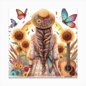 Boho style, Girl 3 Canvas Print