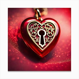 Red locket heart Canvas Print