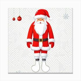 Cartoon Style Winter Clothing Collection Featuring A Red Fluffy Santa Claus Hat With A White Brim A (2) Canvas Print