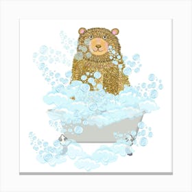 Bear in the Tub Canvas Print