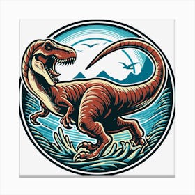 T-Rex Dinosaur T Rex Dino Retro Canvas Print