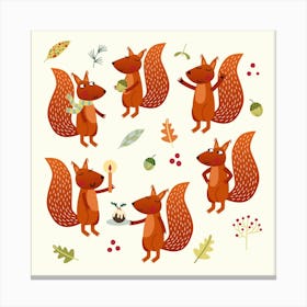 Squirrel Party Canvas Print