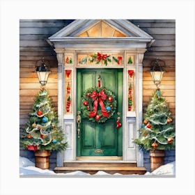 Christmas Door 190 Canvas Print