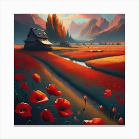 Red Poppy Fields Canvas Print