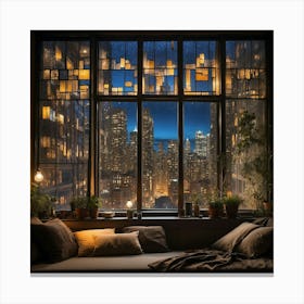 City View From A Window Canvas Print