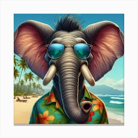 Elephant On The Beach 1 Canvas Print