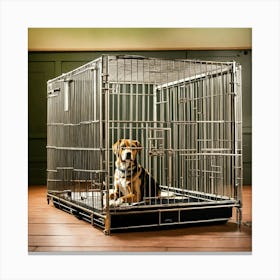 A Photo Of A Dog Crate 1 Canvas Print